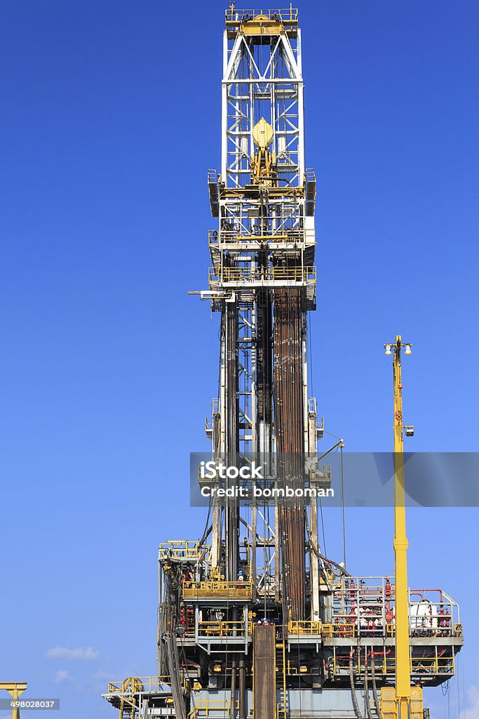 Derrick licitación de perforación de la plataforma petrolífera (Barge plataforma petrolífera) - Foto de stock de Acero libre de derechos