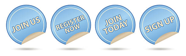 membership labels membership labels, join us, register, join today and sign up todays special stock illustrations