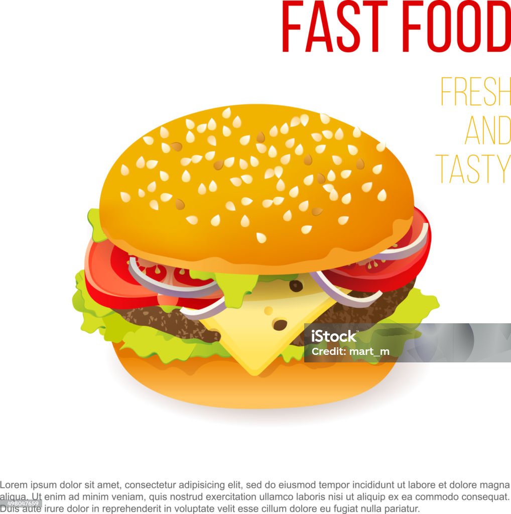 Hamburger icono - arte vectorial de Alimento libre de derechos