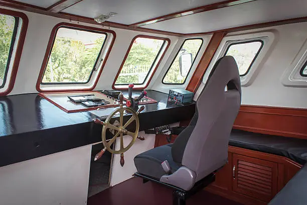 Yacht in control room