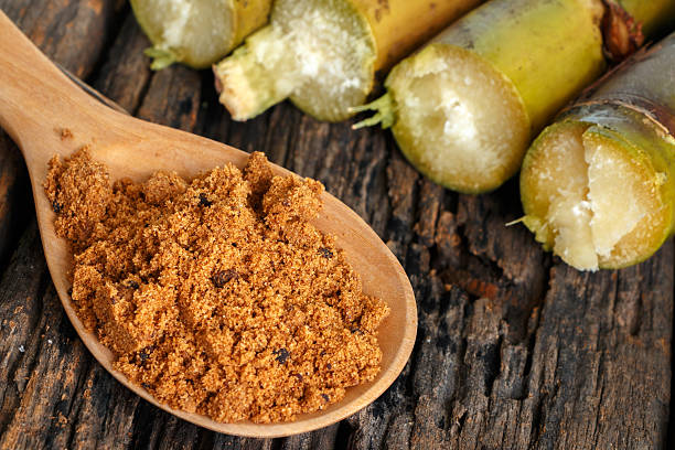 istock Brown sugar close-up on wooden spoon 498048822