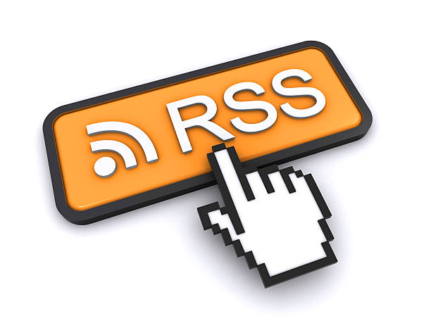 rss feed button stock photo