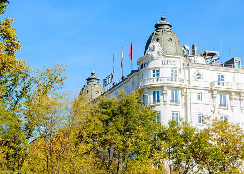 Madrid, Spain - November 19, 2015:  Ritz hotel in Madrid. One of more luxurious of Madrid