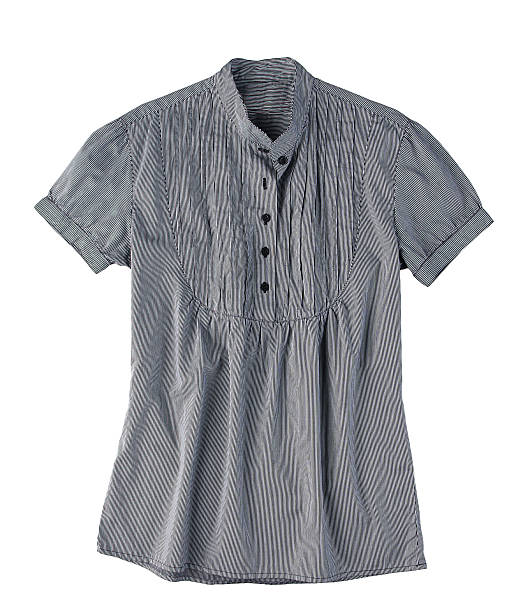 istock Stripes gray blouse  woman style isolated 498052305