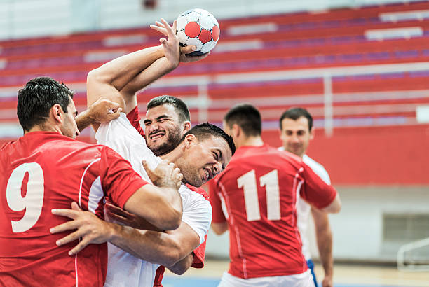 istock Group of handball players in action. 498052981