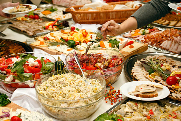 istock Catering table full of food 498053259