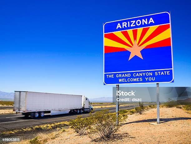 Arizona State Linii Znak Autostrady 18 Wheeler - zdjęcia stockowe i więcej obrazów Flaga