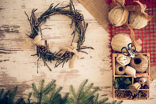 istock Homemade Christmas wreath 498054132