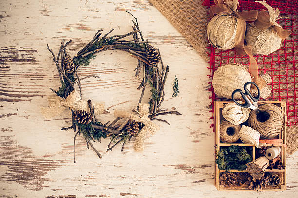 istock Homemade Christmas wreath 498054134