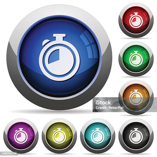 Timer Button Set Stock Illustration - Download Image Now - 2015, Blue ...