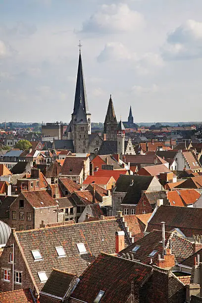 Panoramic view  of Ghent. Belgium