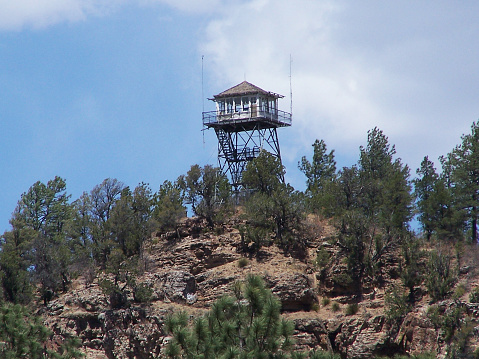 Fire Logout watchtower. New. Mexico USA