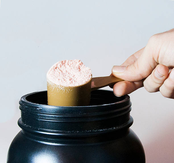 istock Scoop of strawberry whey isolate protein 498062006