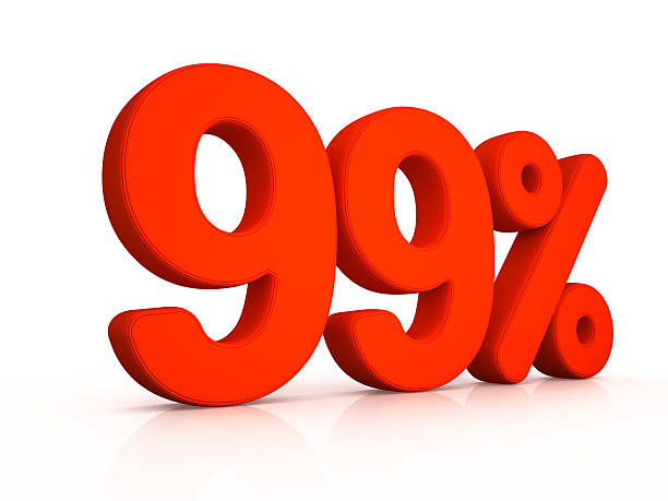 istock ninety nine percent simbol on white background 498062973