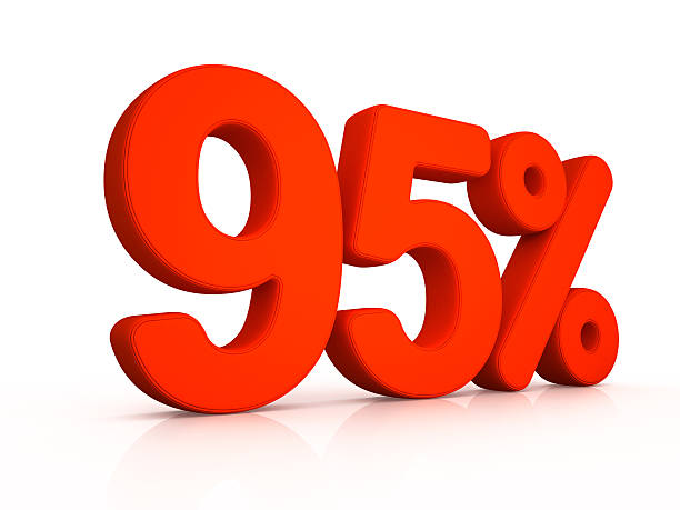 istock ninety five percent simbol on white background 498062975