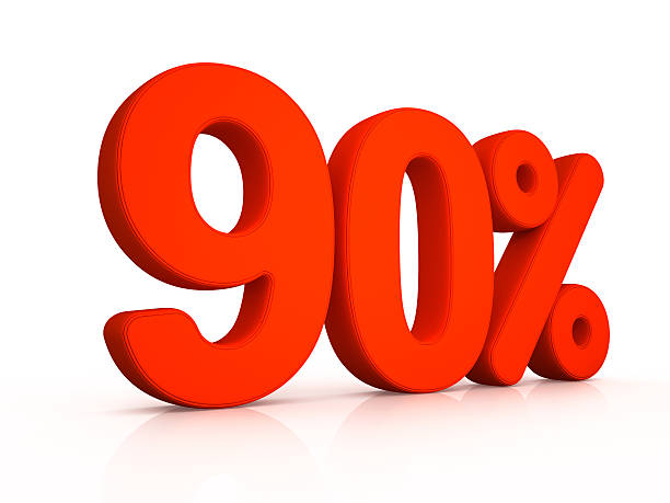 istock ninety percent simbol on white background 498063637