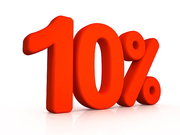 istock Ten percent simbol on white background 498064351