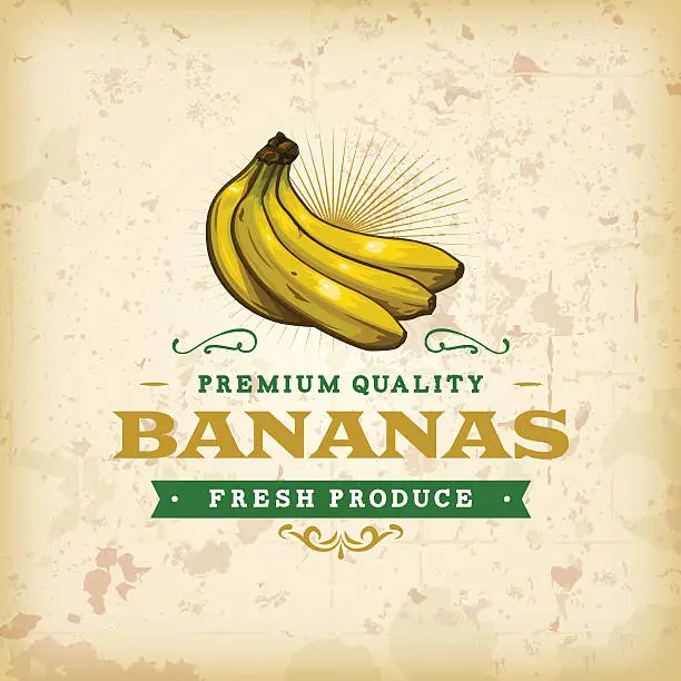 Vector illustration of F&B Labels - Bananas