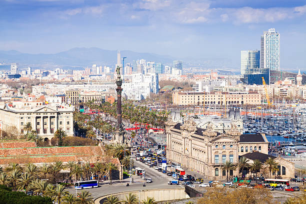 istock view of Barcelona from high point 498064575