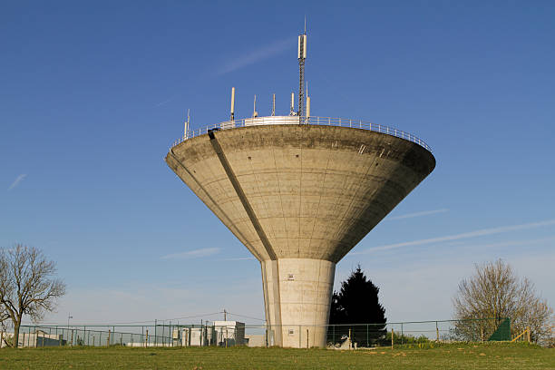 istock Concrete UFO Water Tower with mobile antenna in Belgium 498065461