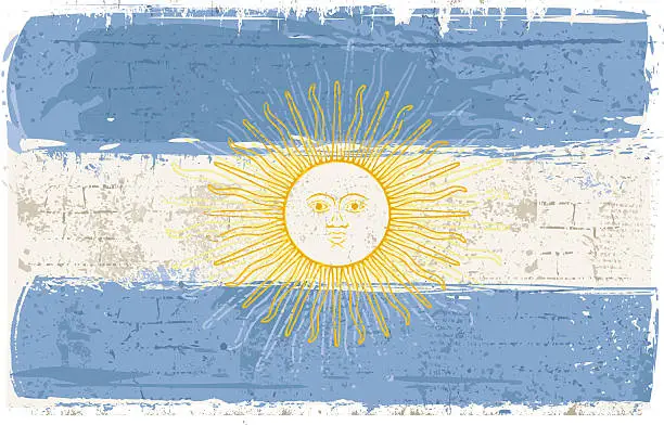 Vector illustration of Flag of Argentine on Wall