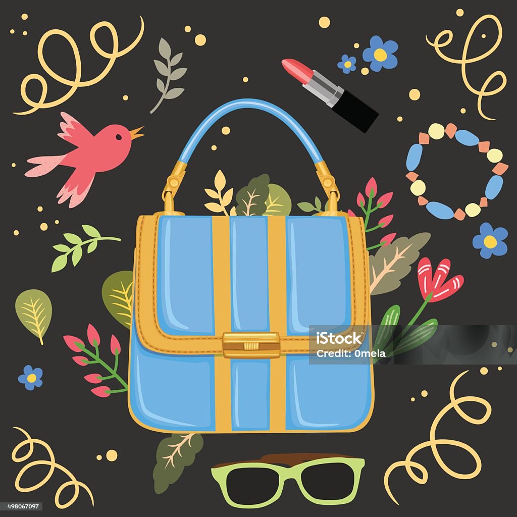 Mujer handbag vector de fondo - arte vectorial de A la moda libre de derechos