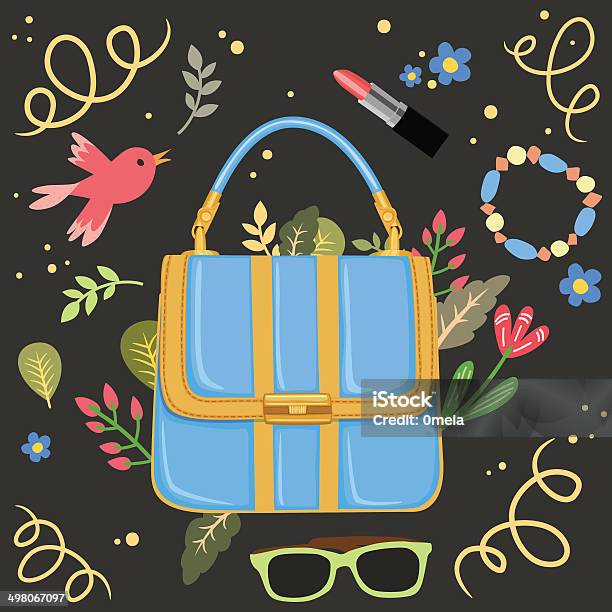Ilustración de Mujer Handbag Vector De Fondo y más Vectores Libres de Derechos de A la moda - A la moda, Abstracto, Adulto