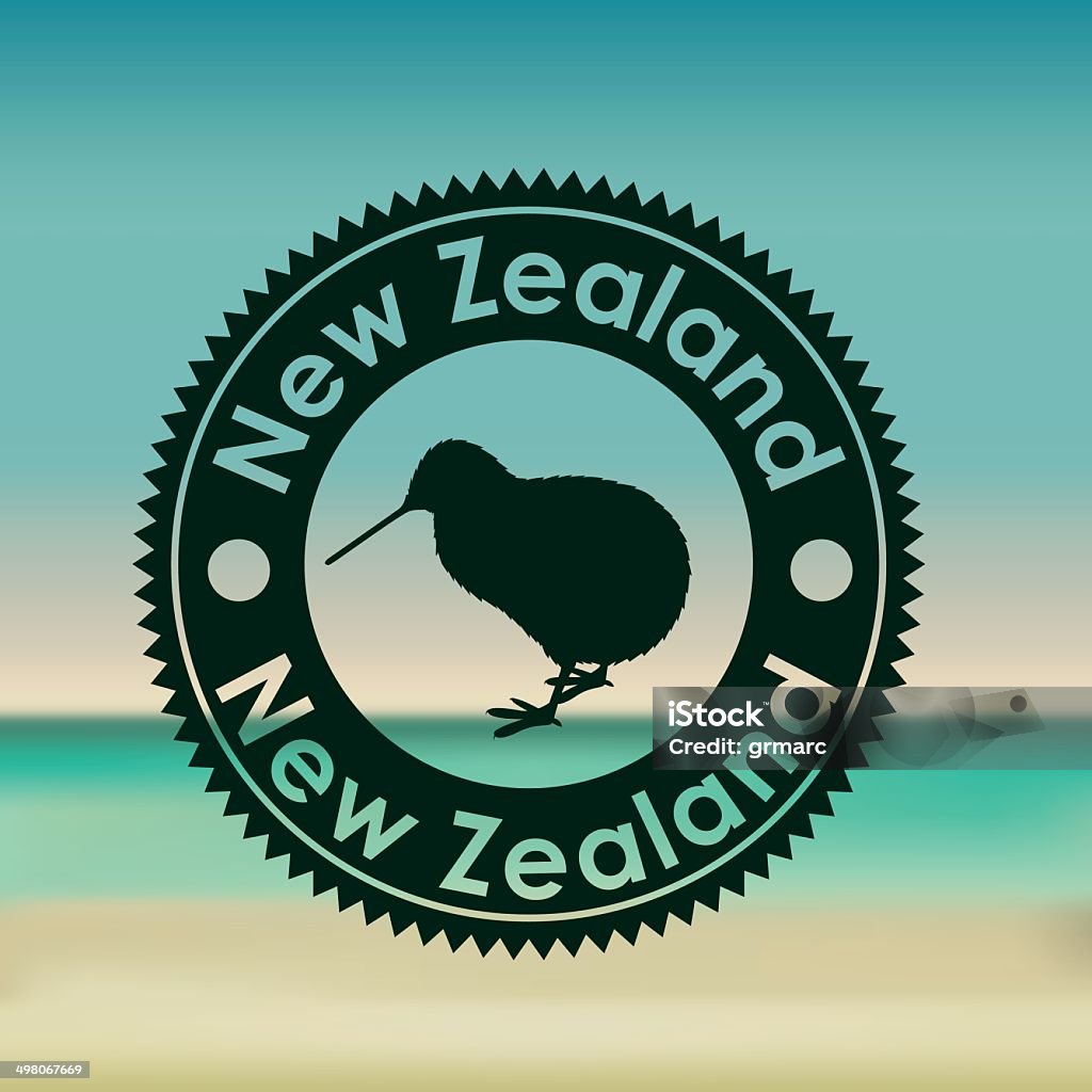 Diseño de Nueva Zelanda - arte vectorial de Pájaro kiwi libre de derechos