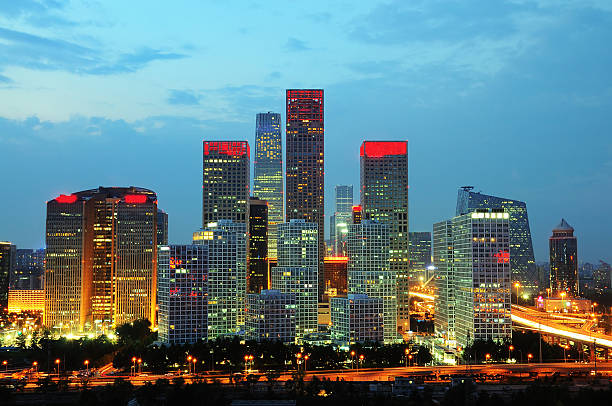 istock beijing after sunset-night scene of CBD 498068821