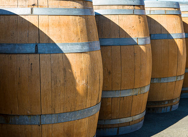 Wine barrels stock photo