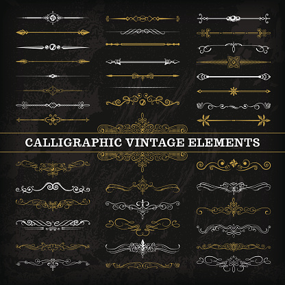 A collection of vintage styled chalkboard labels and elements. EPS 10 file, with transparencies, layered & grouped, 