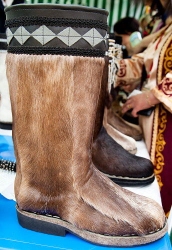national Yakut reindeer fur shoes