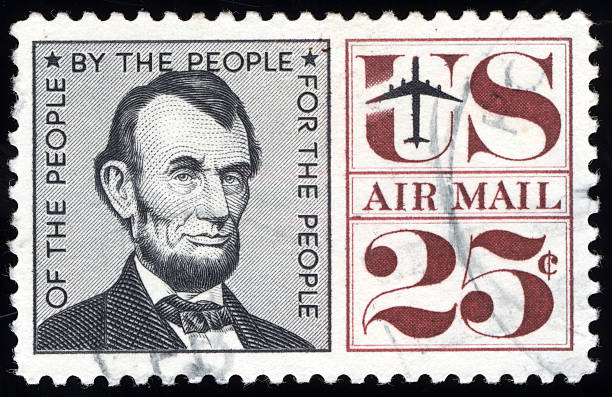 United States Stamps Stamp printed by USA shows image portrait of President Abraham Lincoln (1809-1865), circa 1959 grover cleveland stock pictures, royalty-free photos & images