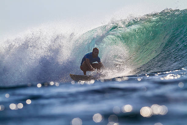 Surfing a Wave. Bali Island. Indonesia.