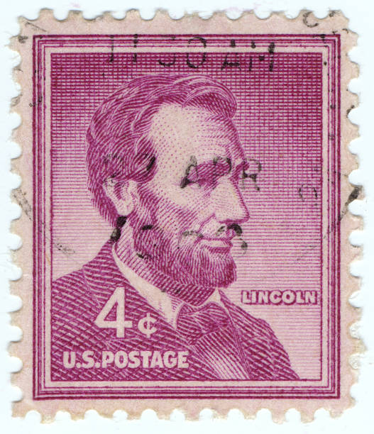 United States Stamps Stamp printed in United states (USA), shows a portrait of USA President Abraham Lincoln, with the same inscription, from the series "Presidents issue", circa 1954 grover cleveland stock pictures, royalty-free photos & images