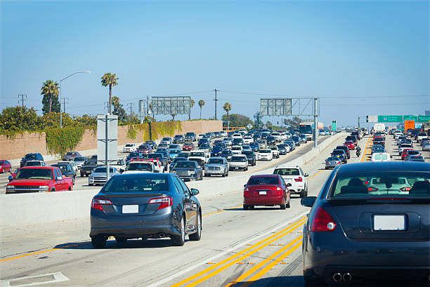 Los Angeles traffic Los Angeles traffic in late afternoon highway 405 photos stock pictures, royalty-free photos & images