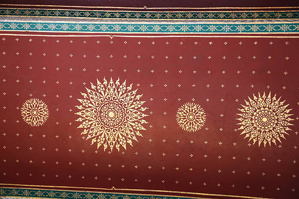 istock Thai ceiling painting in temple 498086379