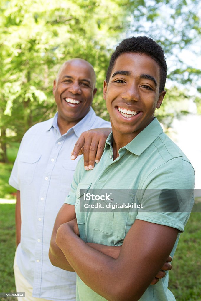 Afroamericani Padre e figlio - Foto stock royalty-free di 14-15 anni