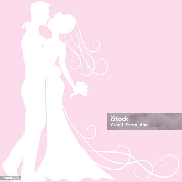 Silhouette Della Sposa E Dello Sposo - Immagini vettoriali stock e altre immagini di Abbigliamento formale - Abbigliamento formale, Adulto, Amore