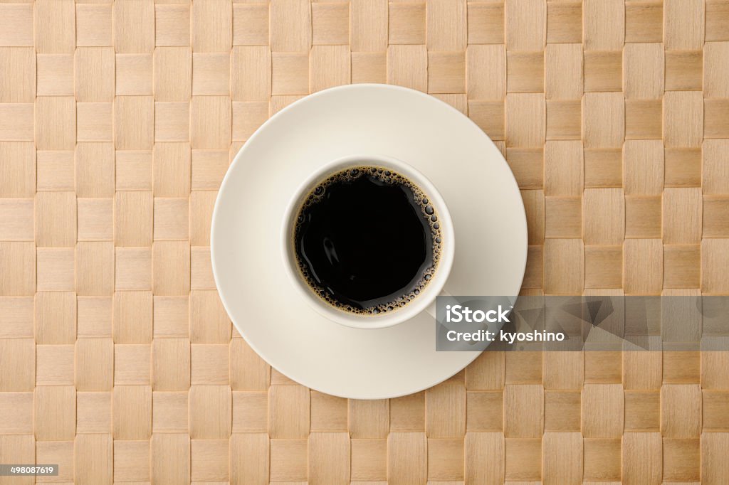 オーバーヘッドショットを、コーヒーをマットに最適 - ます目のロイヤリティフリーストックフォト