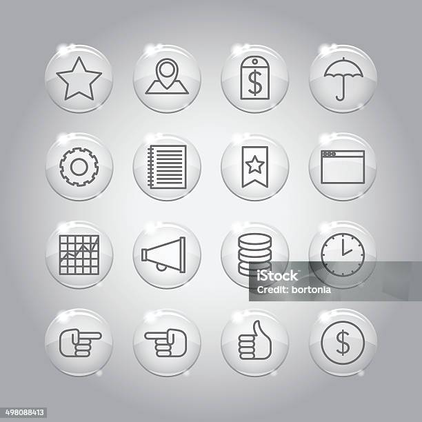 Superlight Transparent Glass Interface Icon Set Stock Illustration - Download Image Now - Blue, Bookmark, Business