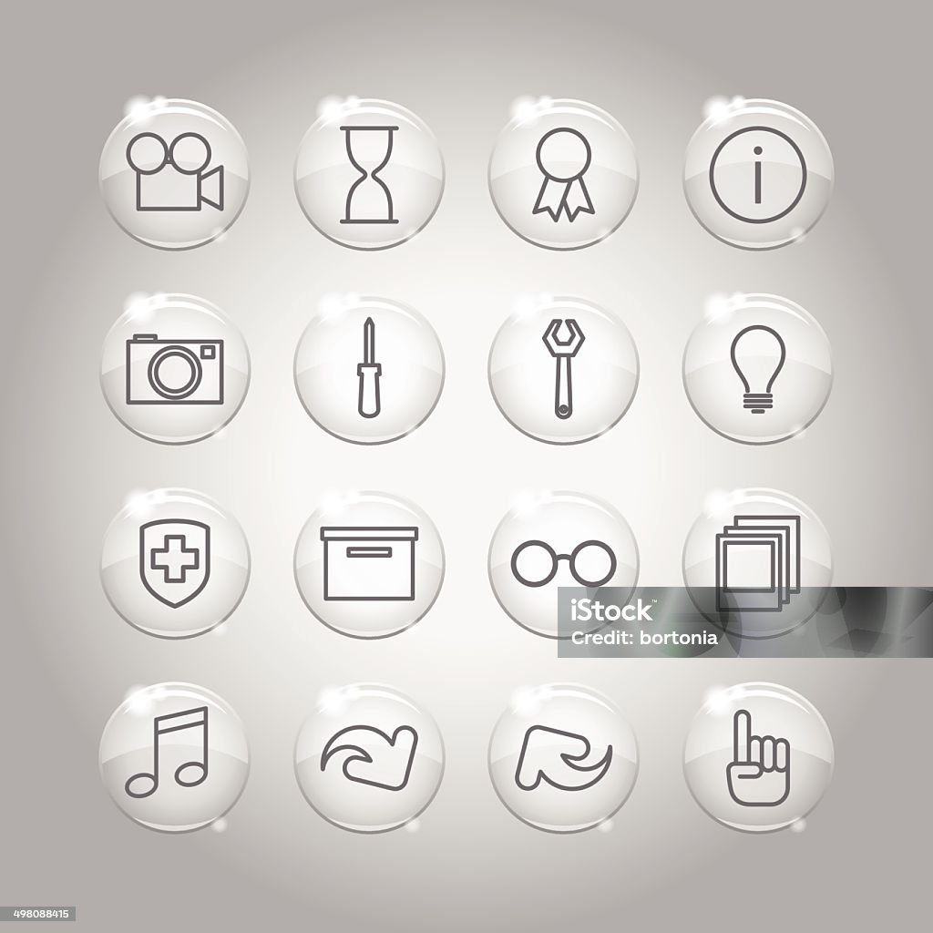 Superlight Transparent Glass Interface Icon Set A set of superlight trendy iOS7 styled interface icons. File contains simple transparencies and gradients. Background is on its own layer so it's easy to remove. Arrow Symbol stock vector