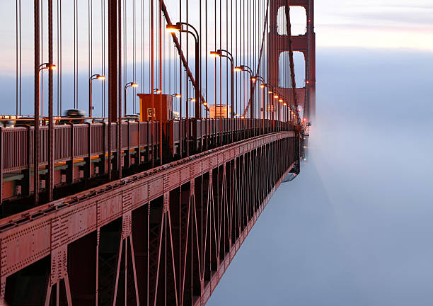 Golden Gate Bridge with Fog Bank stock photo