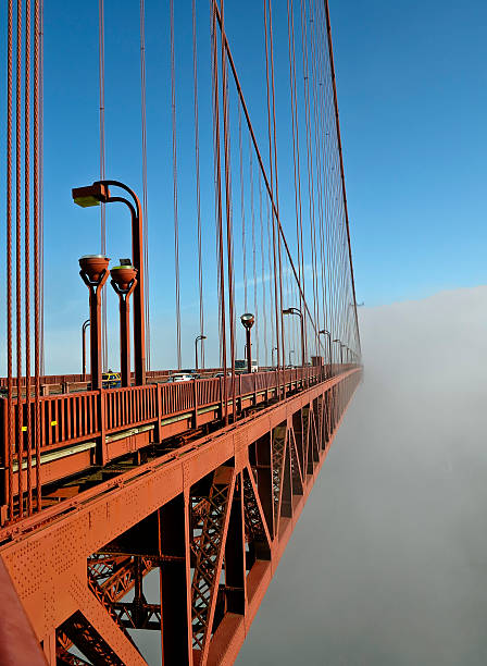 Golden Gate Bridge with fog stock photo