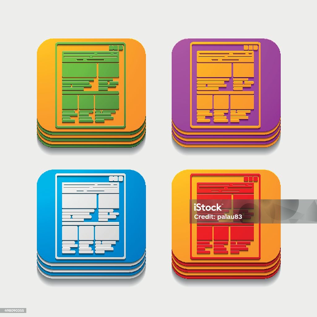 Square Button Computer Interface Square Button Interface Stock Illustration - Download Image Now ...