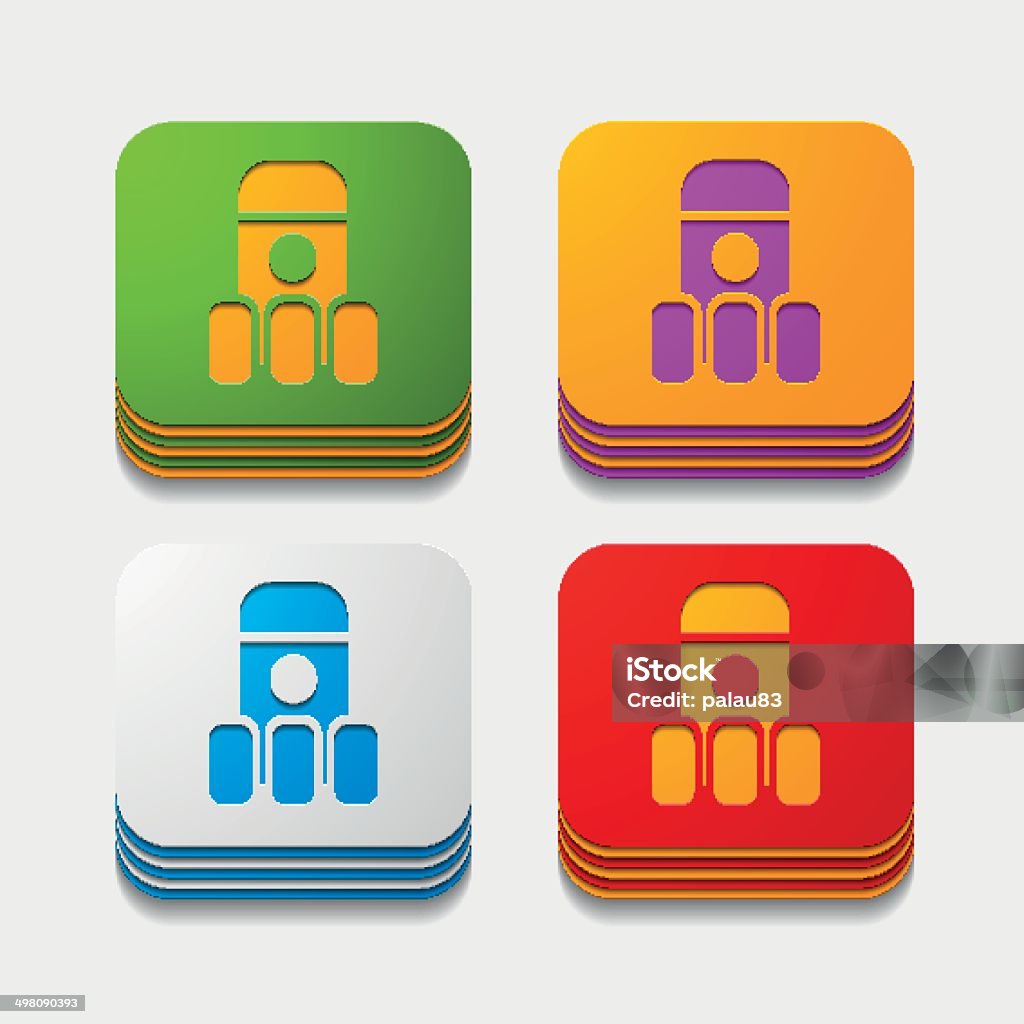 Rocket Button Square Square Button Rocket Stock Illustration - Download Image Now - Computer ...