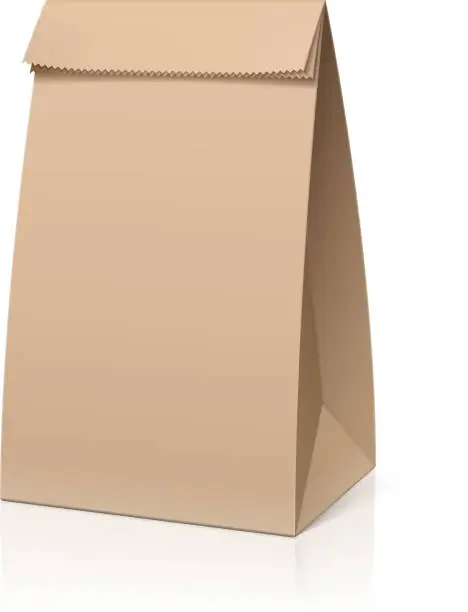 Vector illustration of Recycle brown paper bag