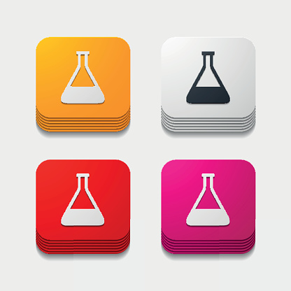 Beaker Computer Program Square Button Tube Stock Illustration - Download Image Now - Beaker ...