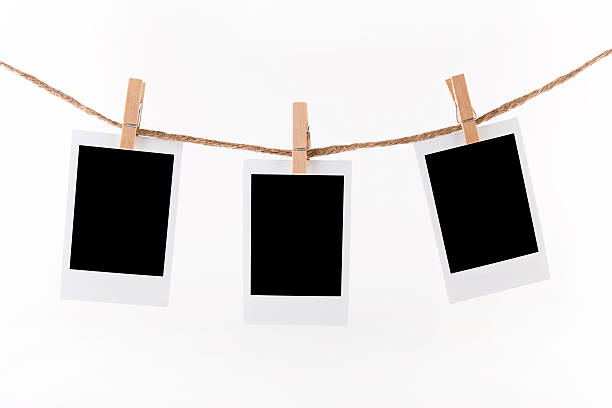 Polaroid Photo Frames on Rope. Polaroid Photo Frames on Rope. Illustration on white background musical equipment photos stock pictures, royalty-free photos & images