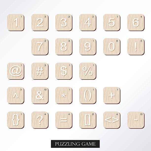 white brown ausdrucksstarke schriftart - ruzzle stock-grafiken, -clipart, -cartoons und -symbole